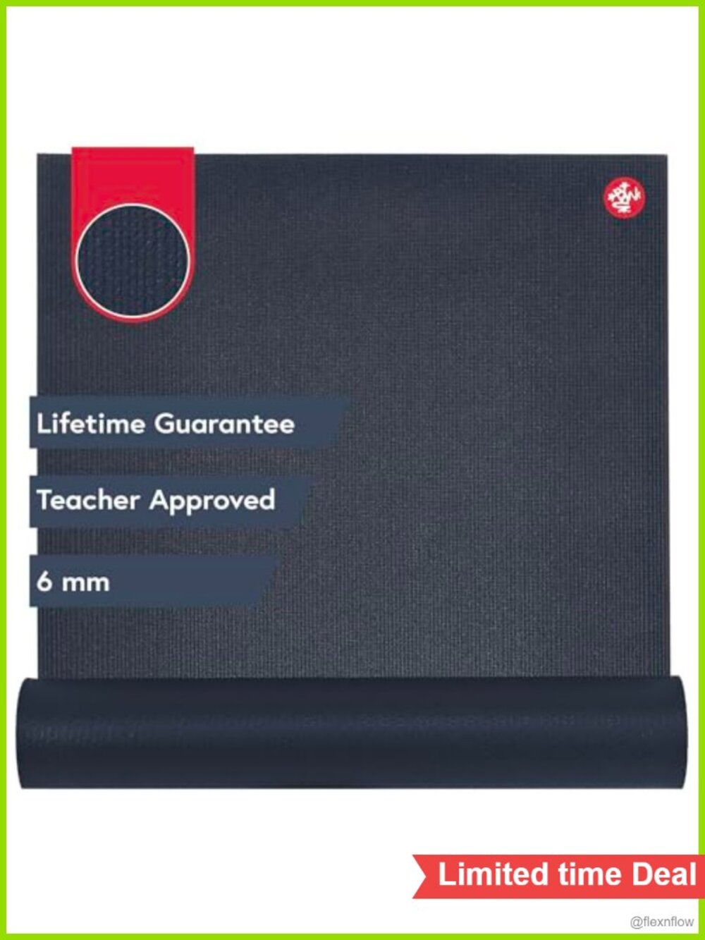 6mm Yoga Mat Lifetime Durability Teacher Approved Non-Slip PVC